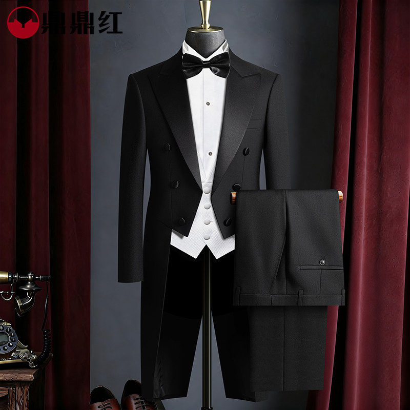 Men's Tuxedo Slim-Fit Suit Stage Performance Choir Host Groom Wedding Banquet Conductor Suit Men's Tuxedo Slim-Fit Suit Stage Performance Choir Host Groom Wedding Banquet Conductor Suit