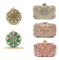 Handmade Pearl Embroidered Inlaid Drilling Metal Gown-like Hood Room Clowns handbags Handbags Handbags Streaming Supack Wardrobe Cabinets Pendulum