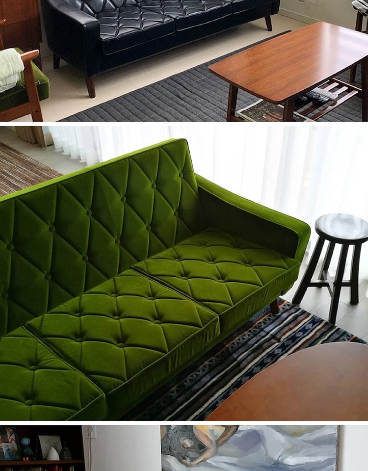 Nhật Bản nhập khẩu Karimoku60 Nhật Bản sofa ba chỗ retro phòng khách văn phòng công ty căn hộ nhỏ - Ghế sô pha sofa nhỏ