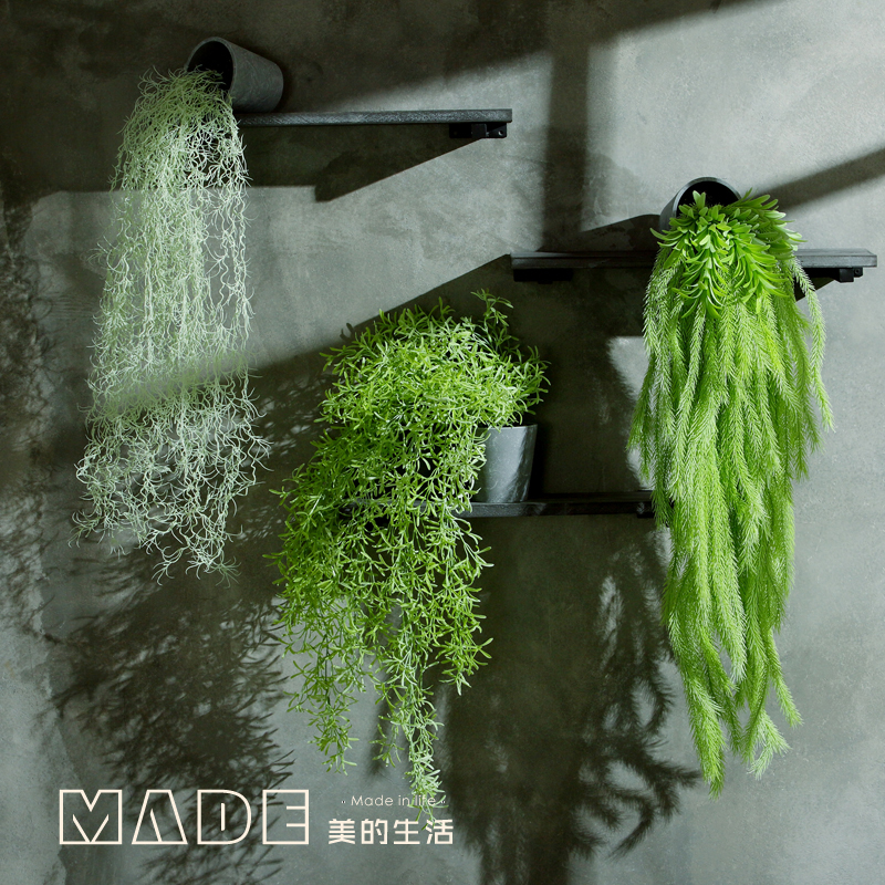 Retro decorative wall hanging orchid plastic flower vine simulation ornaments shop bar partition industrial hanging plant potted