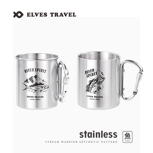 ETP Elf Camping Cup, двухслойная кружка из нержавеющей стали, портативный карабин, складная чашка для воды, уличная кофейная чашка