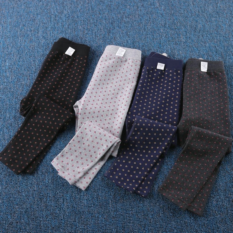 Boneless Stitching Elasticity Great Wear Cotton Spring Autumn Season Girl Inner Lap Pants Children Foreign Pie small flower Han style Smoke Tubes Pants