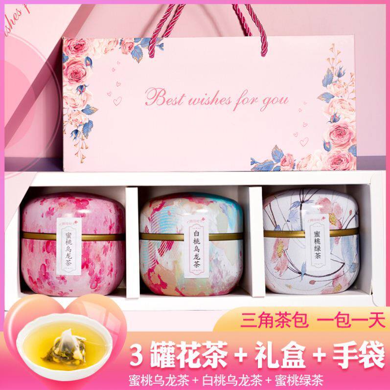 Peach and White Peach Oolong Tea Cold Brew Green Tea Fruit Scented Tea Combination Bag