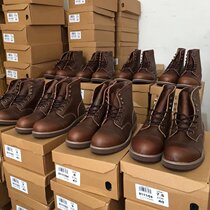 Ammerck Wood Retro Locomotive Tooling Boots Oil Wax Madleather Paratrooper Boots Head Layer Genuine Leather High Bunch Lace Casual Shoes