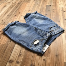 Four Sides Elastic Day Single Foreign Trade Outlet Factory Tailstock Washed up for old men Cut Javi Jeans Shorts 50% Mid Pants