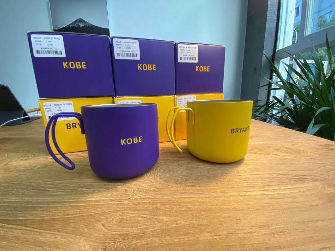 Purple Kinkobi Powder B Entrance O's stainless steel vacuum coffee cup lovers insulated office water glass with handle