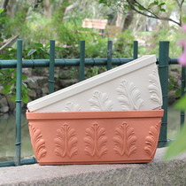 Alice thick resin large flower box plastic rectangular flower pot balcony flower pot green plant pot large flower pot