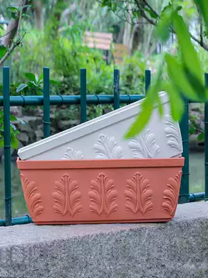 IRIS thickened resin large flower box plastic rectangular flower pot balcony flower pot green plant pot large flower pot