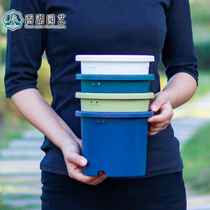 Alice flower pot plastic large succulent plant with tray resin green Alice vintage balcony