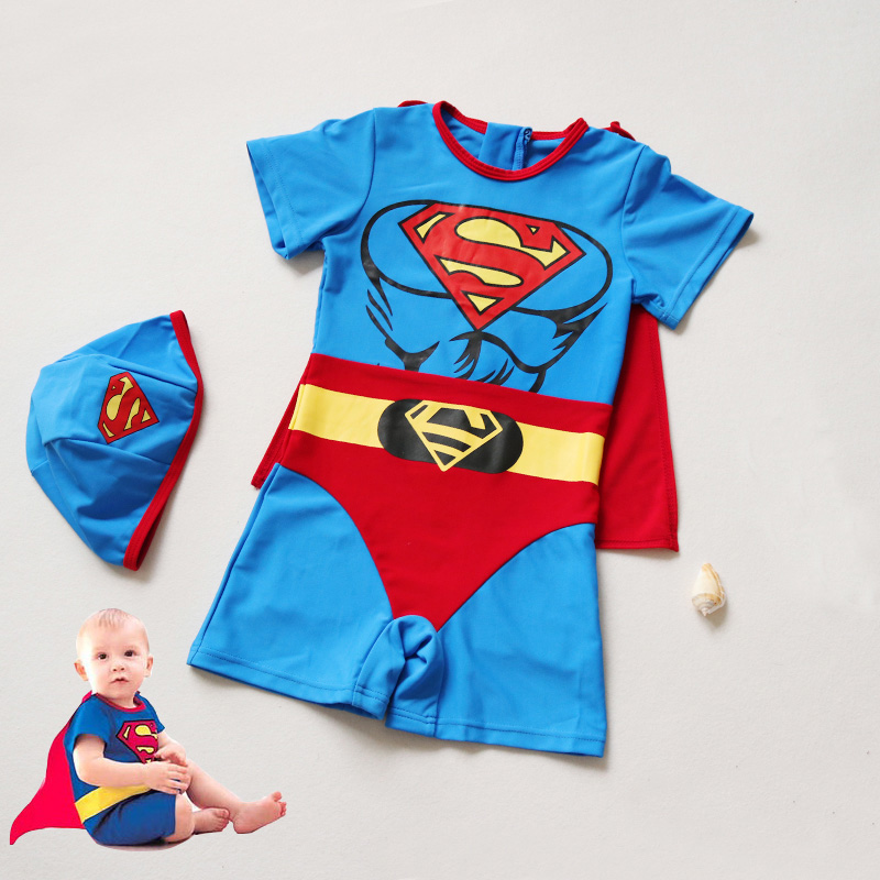 Superman swimsuit children Boy Boy Boy quick-dry 6 conjoined 2 cute 4 swimsuit 0 Batman 3 years old 5 children 1