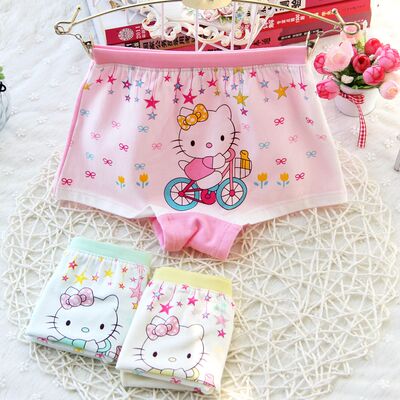 Children's underwear: Pure cotton flat corner cartoon pants for medium and large children, 1-3-4, 5 years old, 6 children, babies, toddlers, girls, short pants