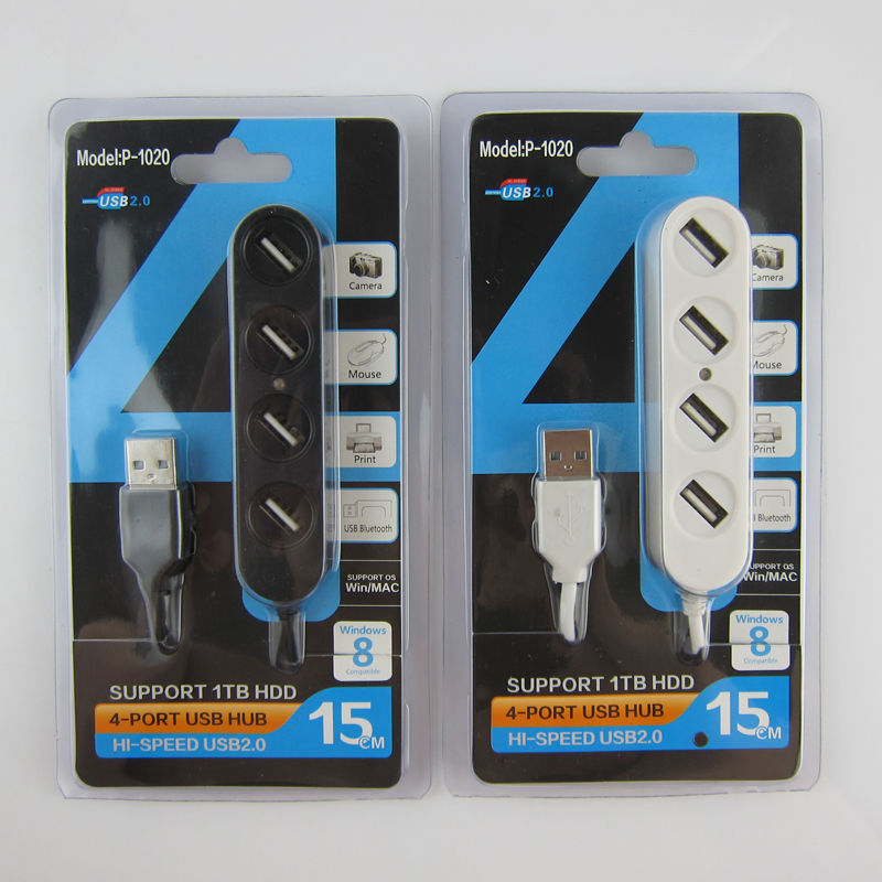 4 Kou 2.0USB HUB trung tâm USB2.0 P-1020 hỗ trợ ổ cứng 1TB phụ kiện máy tính bán buôn - USB Aaccessories den led usb