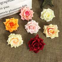 Flannel rose simulation flower single head fake flower big flower head decoration wedding decoration scene layout background silk flower