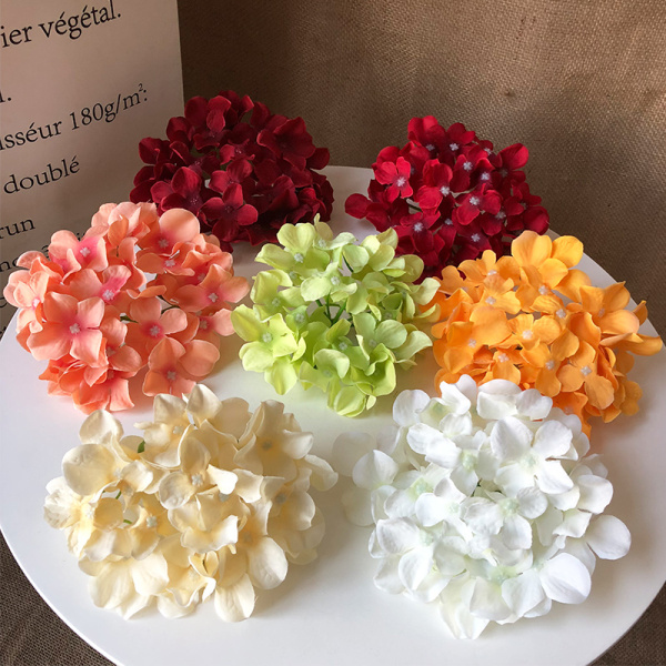 Wedding Simulation Flower Hydrangea Head Floral Decorative Fake Flower Wedding Ceremony Layout Props Silk Flower Wall Road Lead Arch