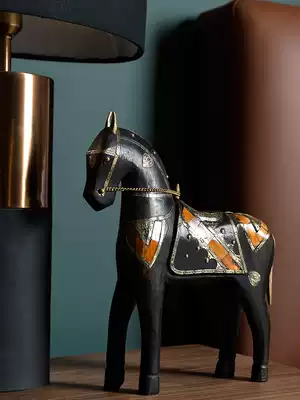 Imported home decoration wooden horse wine cabinet decorations craft gifts decoration lucky feng shui housewarming gifts horse to success