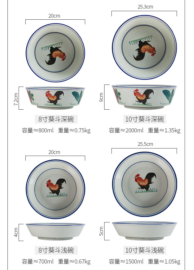 ♡陶瓷公鸡碗 周星驰 老式 怀旧 碗中式面碗大号加厚汤碗 餐厅-阿里巴巴