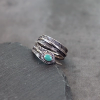 8-голубое каменное боевое кольцо