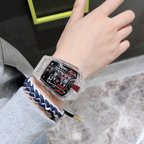 Mens bezel-less watch Personality trendsetter cool trend big dial black technology male domineering student brand name