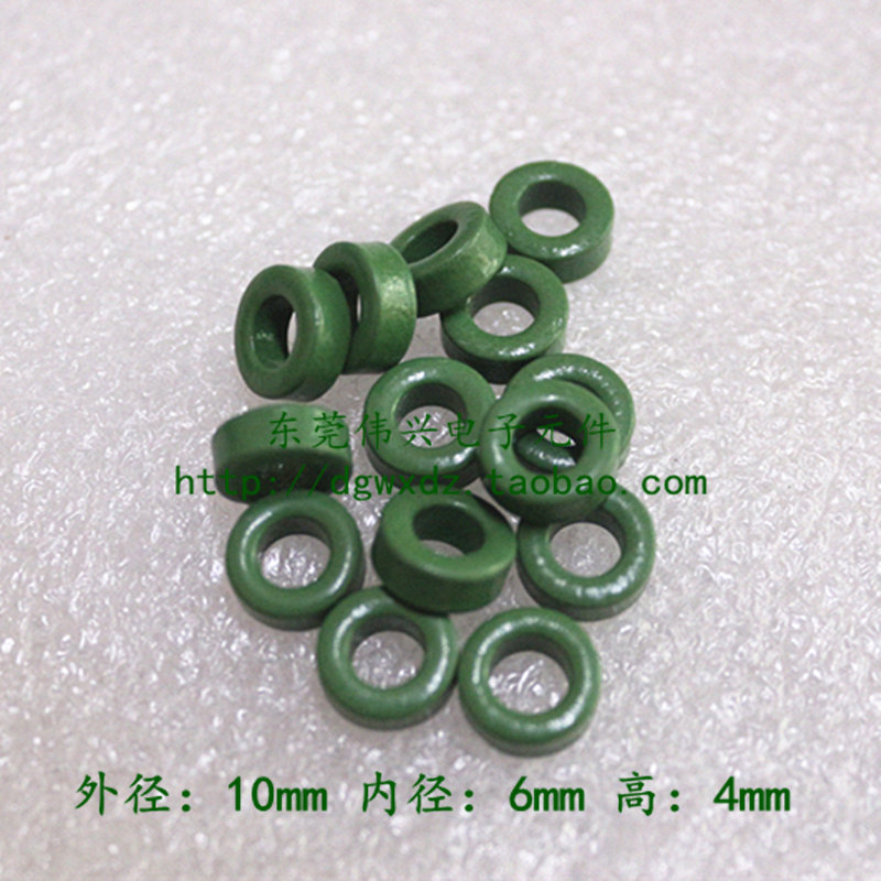 Green magnetic ring Ferrite core T10*6*4 Anti-interference magnetic ring 10*6*4 Inductor coil filter magnetic ring