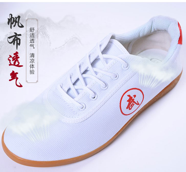 Middle-aged and elderly Tai Chi shoes cow tendon bottom canvas martial arts shoes spring, summer and autumn men's and women's exercise shoes morning exercise soft shoes students