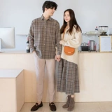DISOO Осенняя демисезонная парная одежда для влюбленных, трендовая клетчатая юбка, небольшой комплект, дизайнерская рубашка, тренд сезона