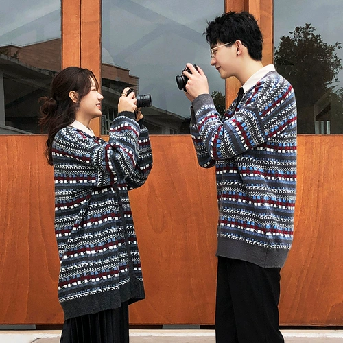 DISOO Парная одежда для влюбленных, пуховик, куртка, трендовый комплект, кардиган, свитер, 2020, в корейском стиле, французский стиль