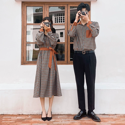 DISOO Осенняя демисезонная трендовая парная одежда для влюбленных, комплект, платье, рубашка, коллекция 2021, в корейском стиле, изысканный стиль, яркий броский стиль