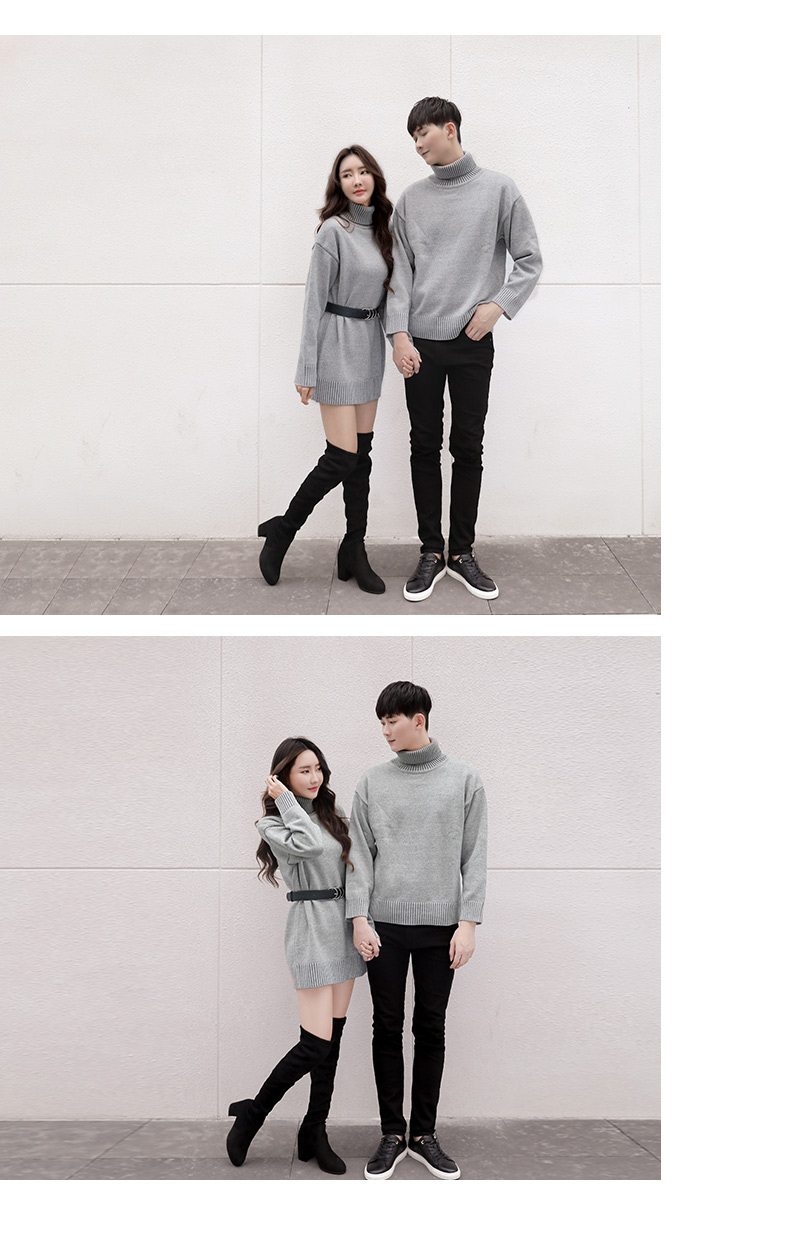 Cặp đôi xuân hè 2019 mùa đông áo len mới không phải là áo len nữ cùng áo len cao cổ - Đan Cardigan áo len dáng dài