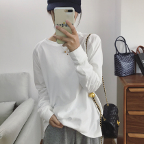 South Korea 2022 springtime base 100 lap with shoulder sleeves White Long Sleeve T Shirt Woman Inside the undershirt jacket