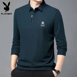 Playboy, мужской осенний лонгслив для отдыха, футболка polo, высокий воротник
