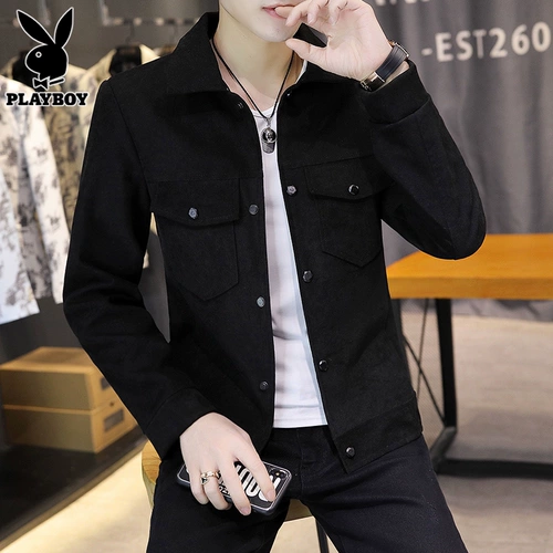 Playboy, мужская весенняя черная куртка для отдыха