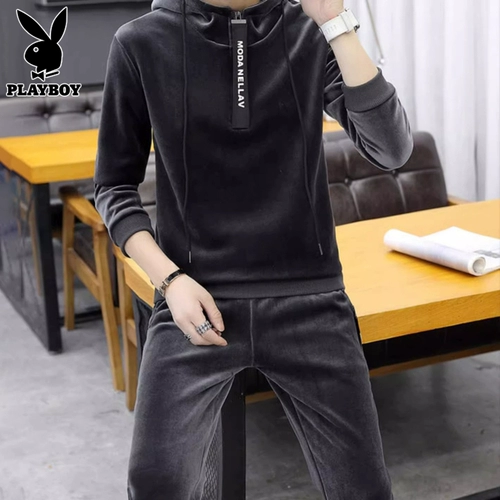 Playboy, мужской спортивный костюм, бархатная весенняя трендовая мужская толстовка, тренд сезона