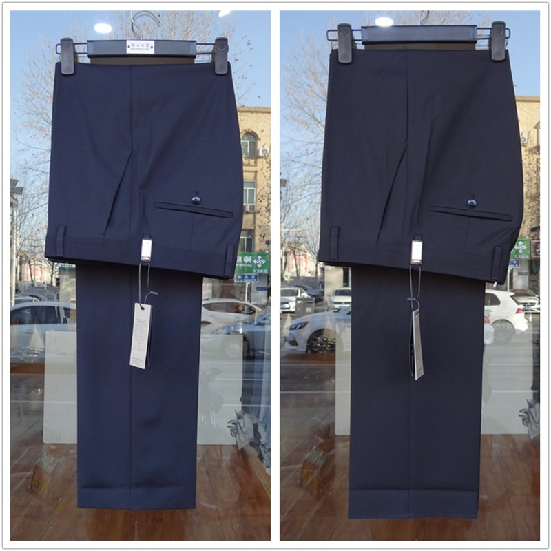 Daoyi Men's Pants, Summer Thin Material 23A501, Dress Pants for Work, Navy Blue, Black, Straight-Leg, High-Waisted, Stretchy, Loose Fit, Wide Leg