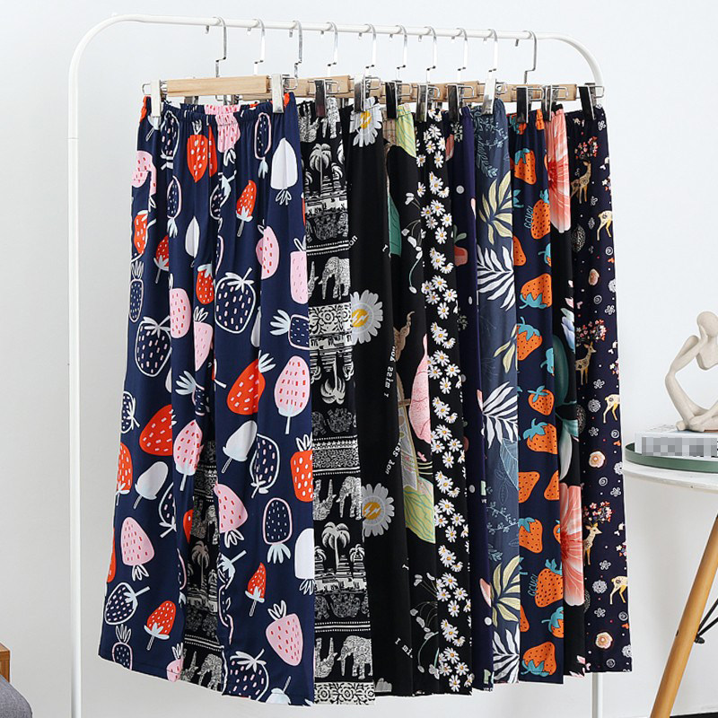 Summer Spring Sleeping Pants Woman Large Size Cotton Silk Pants Cotton trousers Pants Casual Pants Home Pants Artificial Cotton Moon Pants can be worn outside