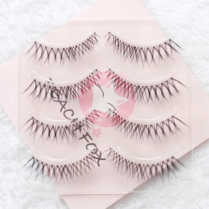 Peach Fox Lông mi giả Nữ Độ dày tự nhiên Mô phỏng Ngay lập tức Lông mi giả Nửa mắt đuôi Net Cô dâu đỏ N05 các loại mi giả tự nhiên