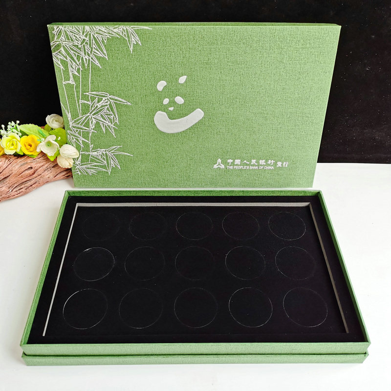 Panda Silver Coins 15 Holes Collection Box Gift Box Gold Coins head office 15 Loaded 30g Silver Coins Universal Protection Box Empty box