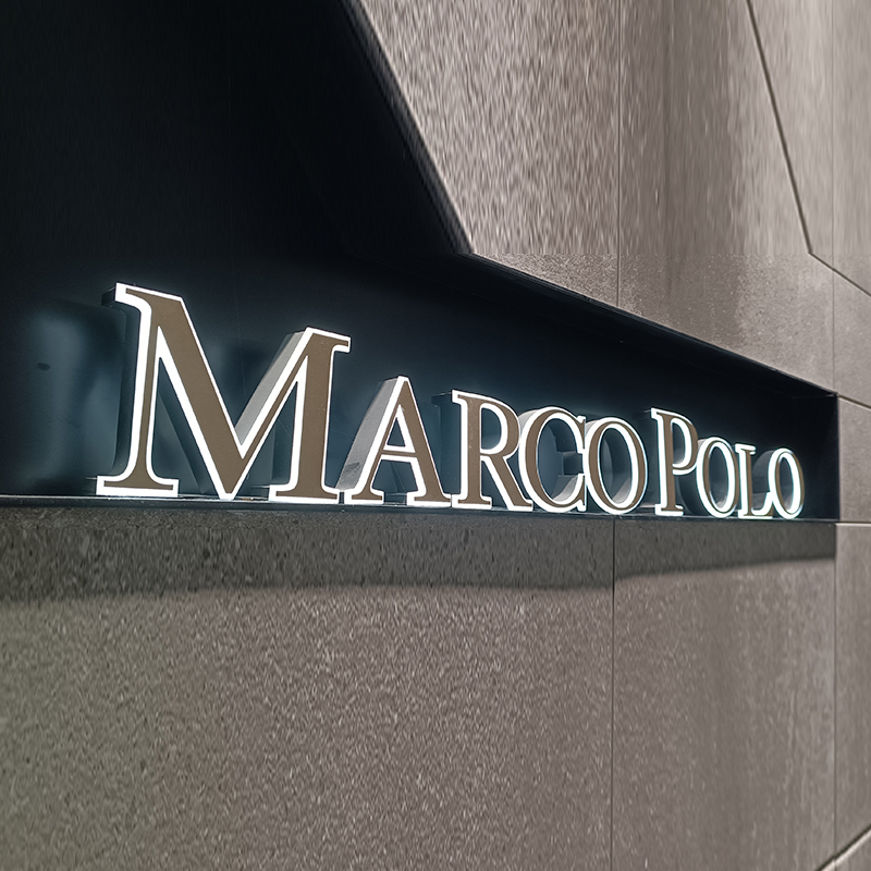 Marco Polo magnetic brick door head luminous character side luminous character sign outdoor waterproof store Merchants with luminous character on both sides-Taobao