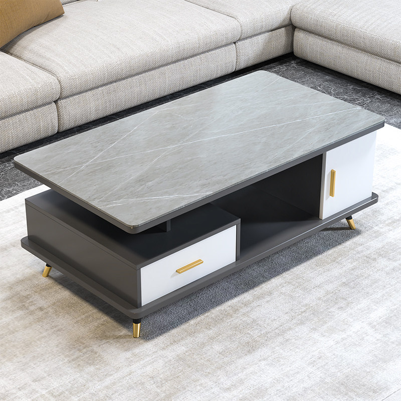 Light Lavish Rockboard Marble Tea Table TV Cabinet Composition Modern Minima Small Family type Nordic tea table Living room Home