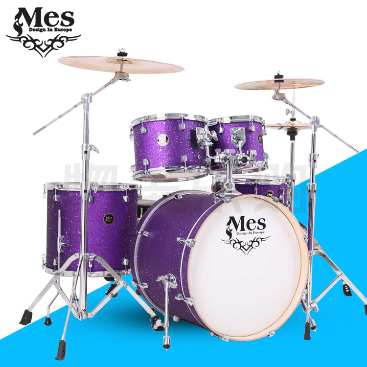 MES Professional High-end Rack Subdrum Birch Wood Five Drums Triple Cymbal Adult Children's Rack Subdrum Stage Starry Sky Series