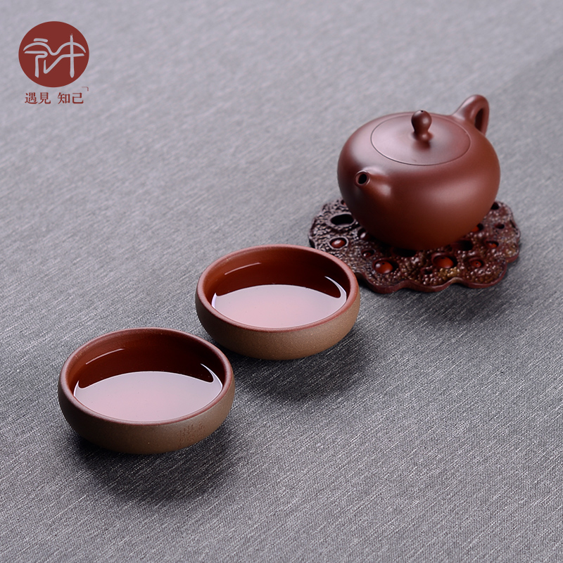 Yixing purple sand tea in the macro cup pure manual single cup tea kungfu master CPU to household tea cup