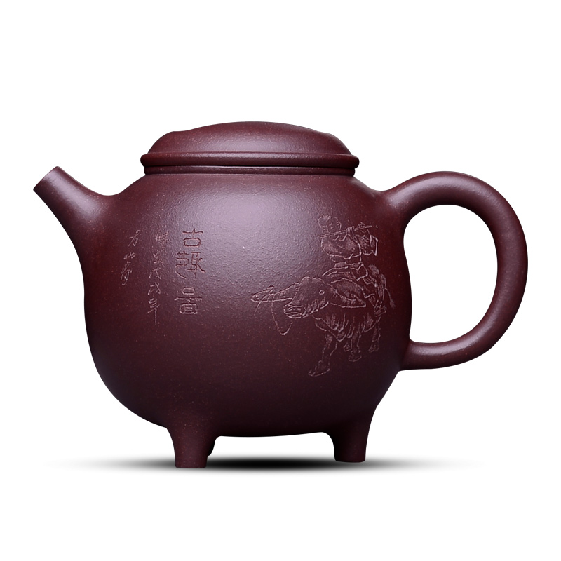 Macro new yixing ore household are it in pure manual purple clay teapot cover stone gourd ladle kung fu tea set