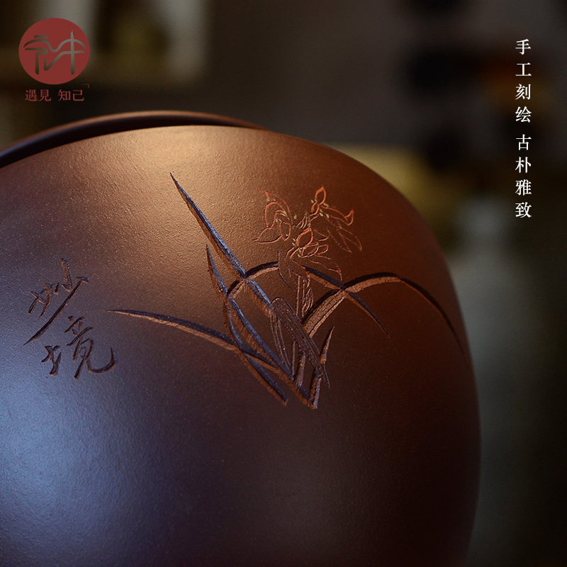Macros in the new violet arenaceous caddy fixings puer tea cylinder seal of household ceramic POTS are scattered tea POTS awake 2 catties