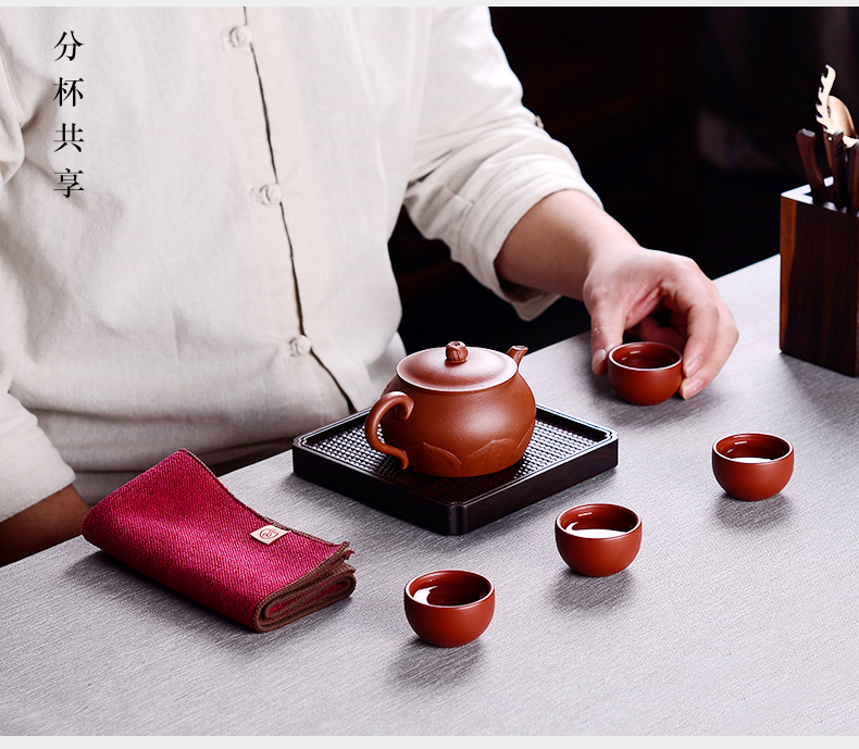 Macros in yixing undressed ore purple sand cup, small cup kung fu tea set sample tea cup master single CPU couples cup by hand