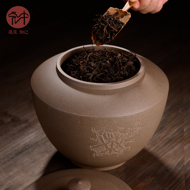 Macros in the violet arenaceous caddy fixings pu - erh tea storage POTS loose tea POTS awake 2 jins outfit "white tea exclusive"