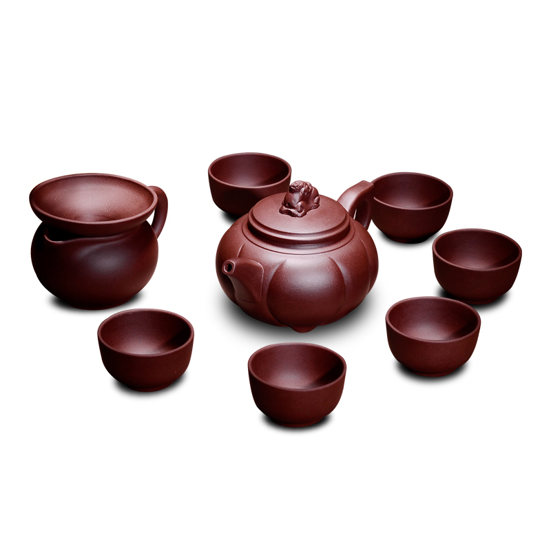 Macros in yixing purple sand tea set manually undressed ore old purple clay teapot kung fu tea cups)