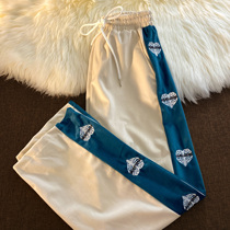 Neresum hanging feeling Joker sports trousers women loose retro casual pants embroidery summer new pants ins ins