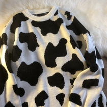 Neresum the spots of cows become good looking everywhere ~ 2020 autumn and winter New sweater sweater