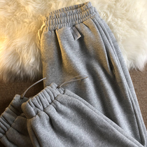 Neresum pants women gray casual pants vintage pants vintage pants thin tide ins bunches feet hanging feeling sports pants loose