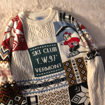 Neresum2021 new interior couple dress Western style retro bear new year sweater female ins loose outside wear