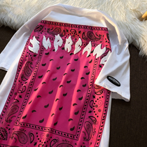 Neresum niche design sense embroidery craft cashew print short sleeve T-shirt men and women loose ins trend half sleeve